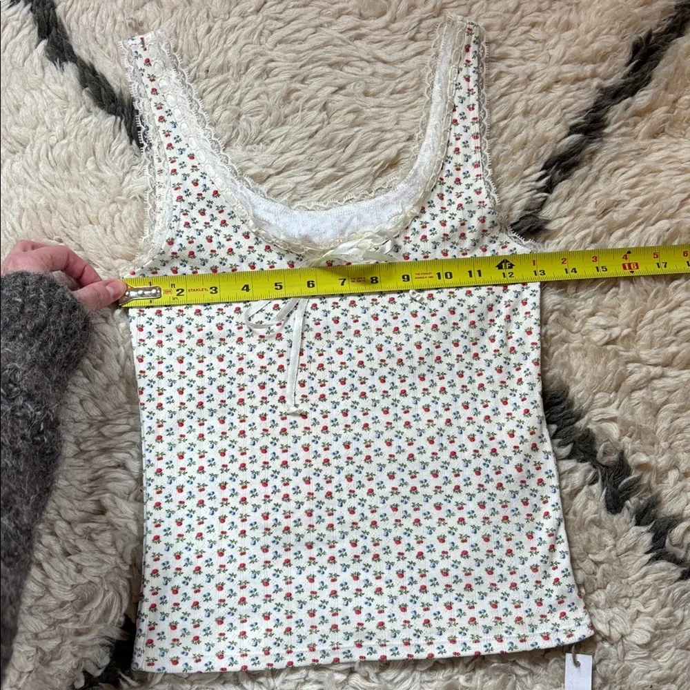Christy Dawn Cream Tank Top with Small Floral Print - Picture 9 of 15